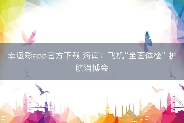 幸运彩app官方下载 海南:飞机“全面体检” 护航消博会