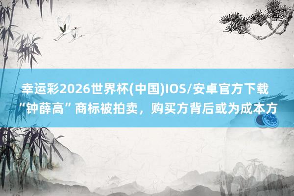 幸运彩2026世界杯(中国)IOS/安卓官方下载 “钟薛高”商标被拍卖，购买方背后或为成本方