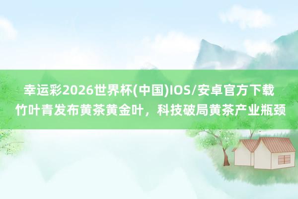 幸运彩2026世界杯(中国)IOS/安卓官方下载 竹叶青发布黄茶黄金叶，科技破局黄茶产业瓶颈