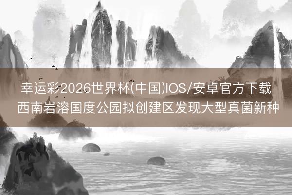 幸运彩2026世界杯(中国)IOS/安卓官方下载 西南岩溶国度公园拟创建区发现大型真菌新种