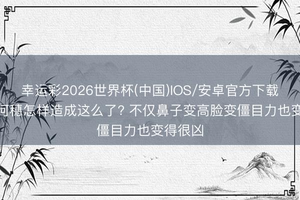 幸运彩2026世界杯(中国)IOS/安卓官方下载 天啊， 何穗怎样造成这么了? 不仅鼻子变高脸变僵目力也变得很凶