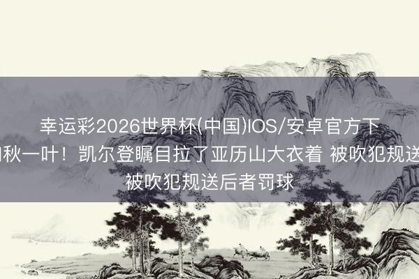 幸运彩2026世界杯(中国)IOS/安卓官方下载 裁判知秋一叶！凯尔登瞩目拉了亚历山大衣着 被吹犯规送后者罚球