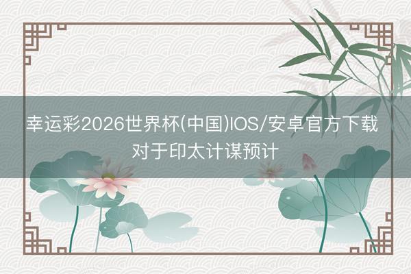 幸运彩2026世界杯(中国)IOS/安卓官方下载 对于印太计谋预计